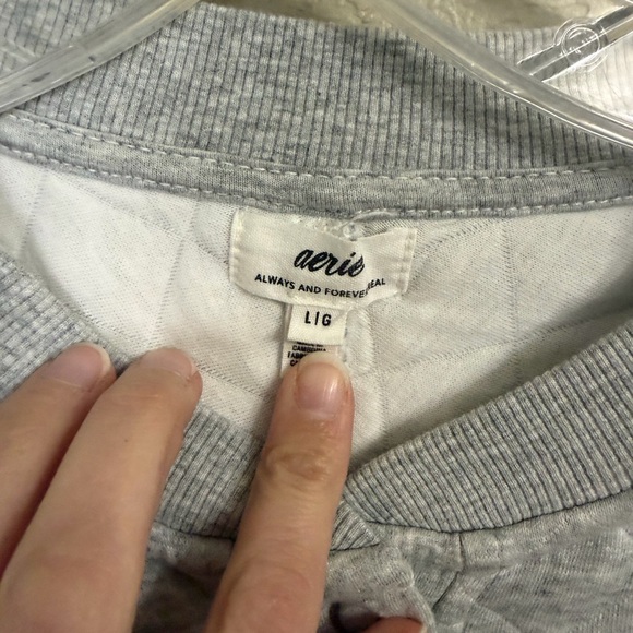 Aerie Heather Gray Quilted Bomber Jacket - Picture 2 of 3